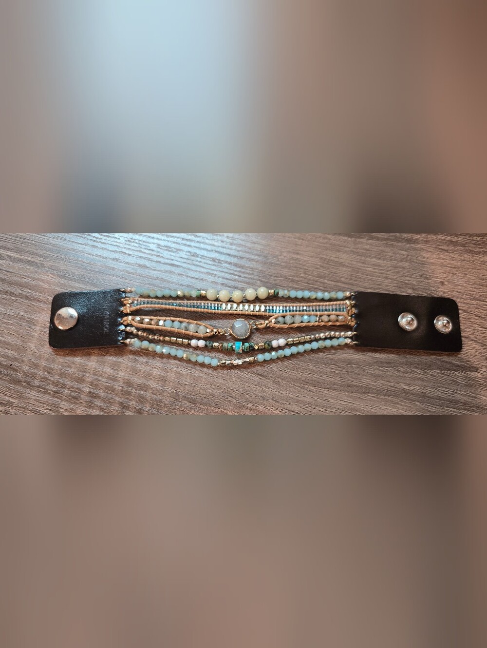 NEW: Nakamol Beaded Multi-Row Turquoise Accent Bracelet
